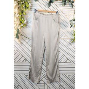 Uniqlo Hana Tajima Women Gray Silver Crop Ankle Pants Trousers Rayon Lyocell XS